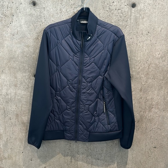 NWOT. J. Lindeberg Men's Quilt Hybrid Jacket AMOW07063 - Navy - Picture 2 of 6